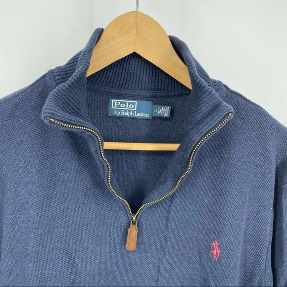 Ralph Lauren 1/3 zip waffle knot pullover L Polo - Picture 1 of 4